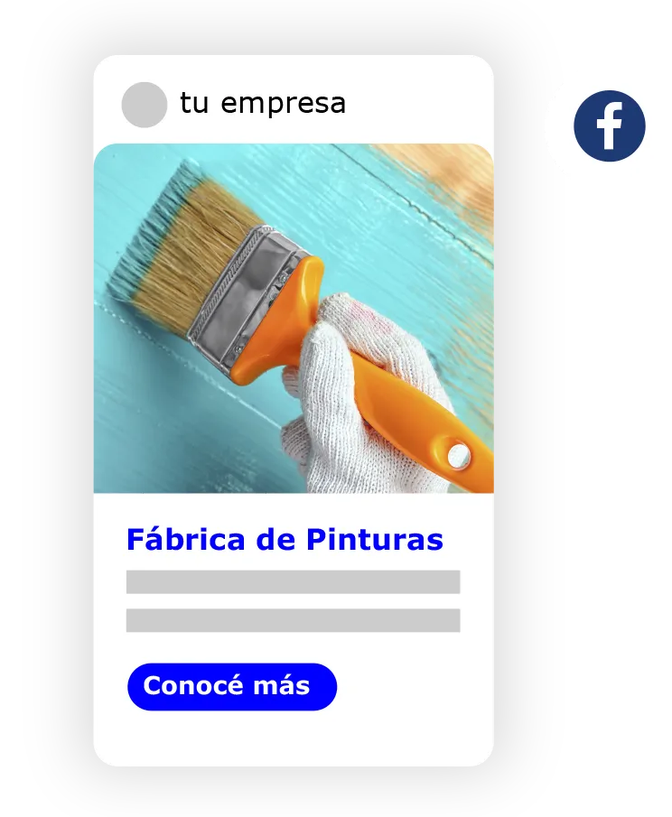 Anuncio en Facebook de una empresa que fabrica pinturas